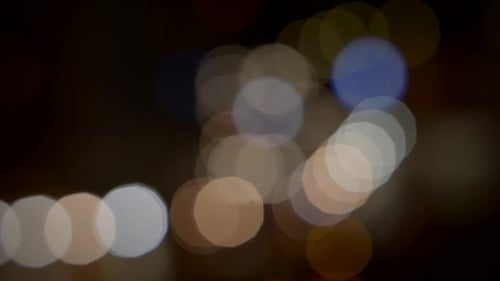 Abstract Blurred Glowing Illuminated Bright Shiny Traffic Car Lights Backdrop