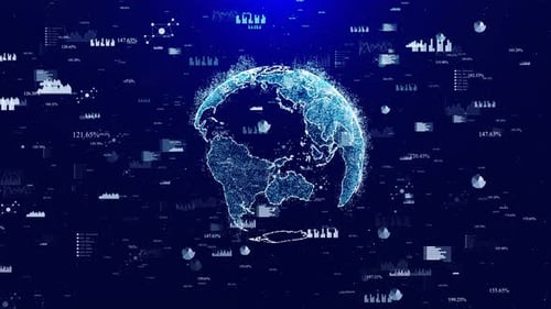 Global Earth Map World Breaking News Studio Background for World Live Report Business Stock Market