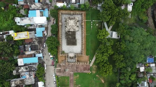 Top view of Kailasanathar temple in the Tamil Nadu city of Kanchipuram in South India.Top view of Ka