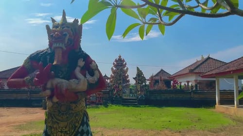 Temple Statue in Tropical Rural Location