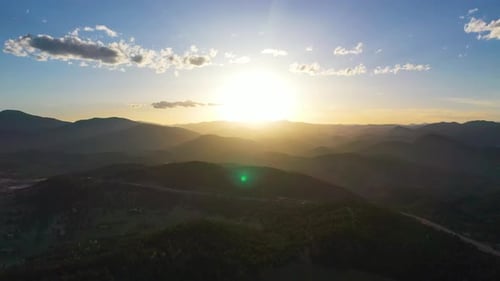 Sunset Over Alpine Meadows and Scenic Road