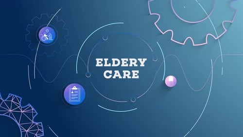 Modern Elderly Care Medical Icons Animated