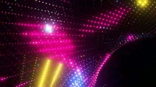 Vibrant Abstract Neon Light Tunnel Loop