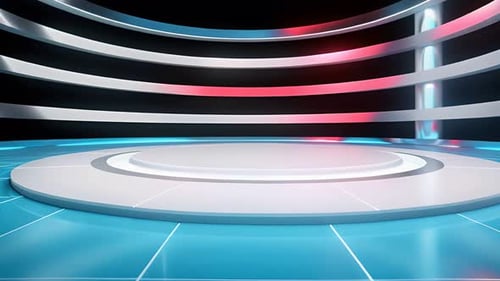 podium Futuristic showcase with platform for product displaying. Empty modern stage display