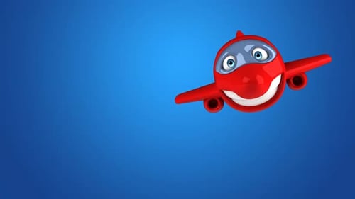 Lustiger 3D-Cartoon-Flugzeugcharakter