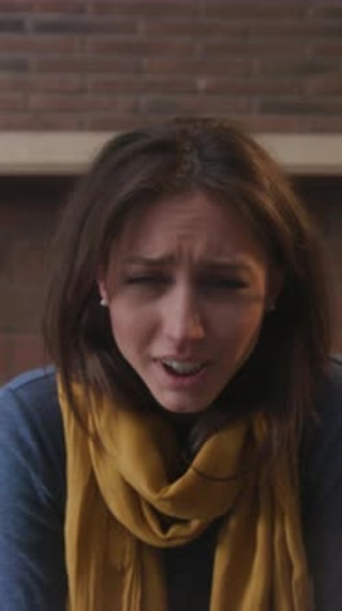 Distraught Woman Crying Wiping Eyes with Tissue