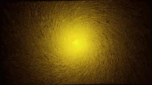 Strahlende Lichtspirale, die sanft in einer Endlosschleife wirbelt, abstrakter goldener Hintergrund