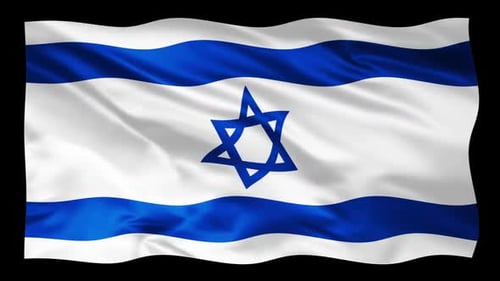 Waving Israel Flag with Star of David