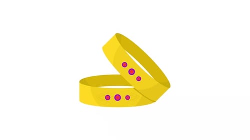 Animated Golden Bracelets with Gems