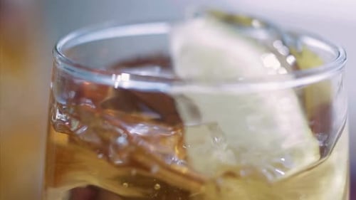 Refreshing Drink with Ice and Mint