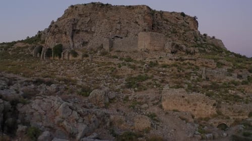 Ancient City Silyon in Antalya Region at Sunset Turkey