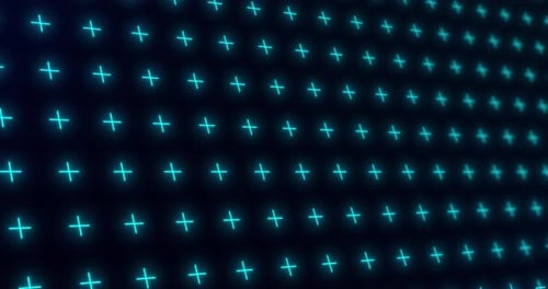 Digital technology background with geometric shapes. Surface with cross animation. seamless loop 4k