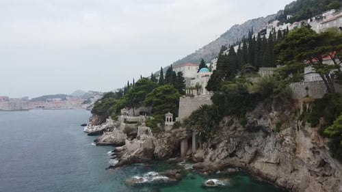 Aerial video over Dubrovnik City Walls