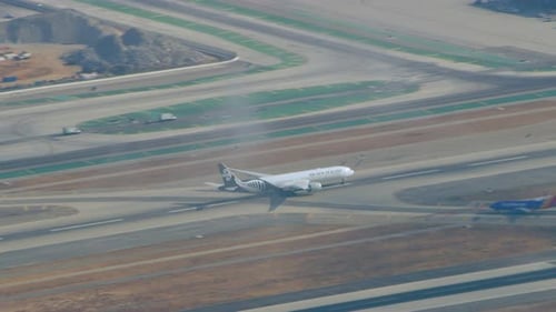 Los Angeles, California CIRCA - 2018. Aerial View of Airplane Taking Off