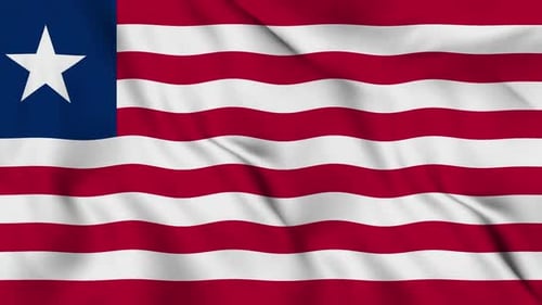 Liberia Flag Waving Realistic Seamless Loop