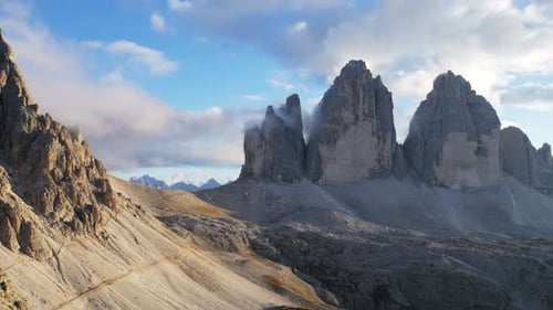 Shoot of National Nature Park Tre Cime In the Dolomites Alps in Italy. Beautiful landscape