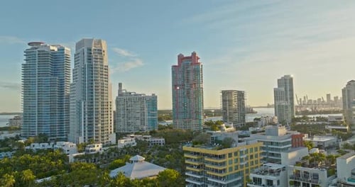 Miami Dade Aerial View of Miami Beach Skyline of Florida City Miami Aerial View FL USA South Miami