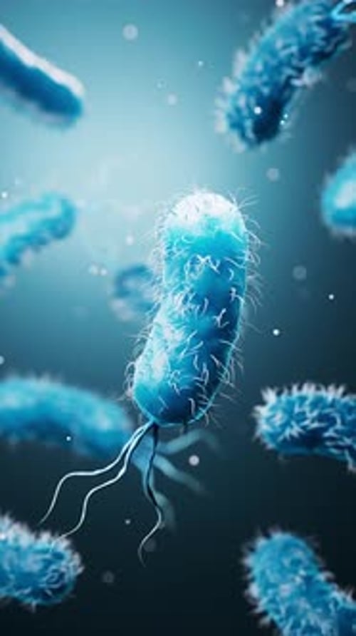 Estructura microscópica de bacterias biomédicas
