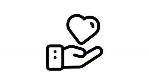 Minimalist Hand Offering Heart Animation