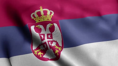 Serbia Flag сlose Up