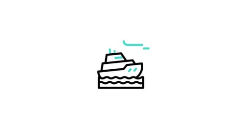Animiertes Kreuzfahrtschiff-Symbol