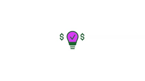 Lightbulb Idea with Dollar Signs Flat Design Animation