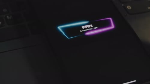 Laptop Playing Neon Illuminated Graphic