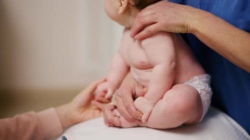 Baby Getting Physiotherapy in Hospital Close Up