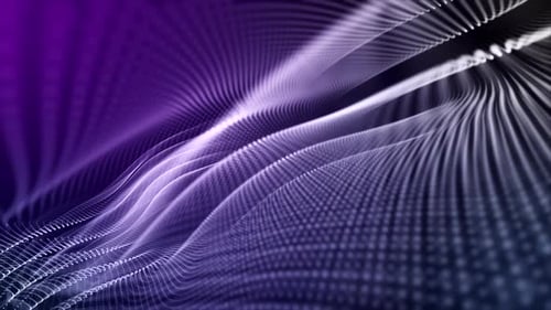 Dynamic Glowing Fluid Wave Particle Background Loop