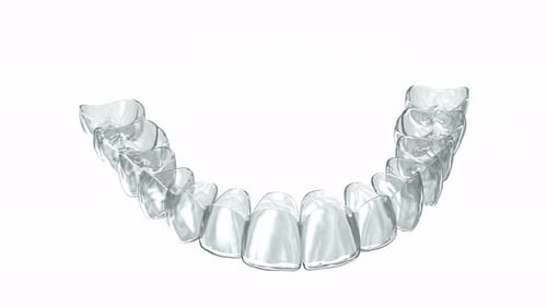 Rotating 3D Transparent Dental Aligners Animation