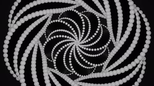 White Spheres Swirling Abstract Pattern Loop Background