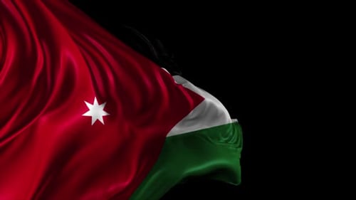 Waving Flag of Jordan Animation with Seamless Loop