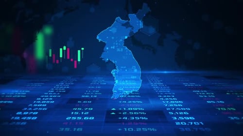 Korea stock market and economic business growth