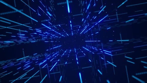 Blue Digital Data Lights Grid Technology Background