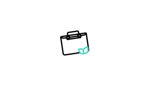 Icono animado de viajes sostenibles