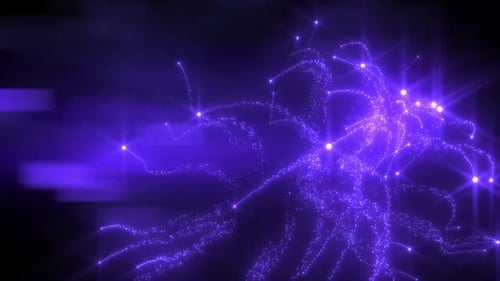 Dynamic Glowing Purple Particle Trails Background Animation