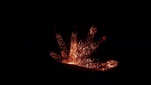 Exploding Fiery Spark Particles Burst Animation