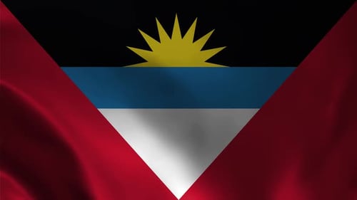 Antigua and Barbuda National Flag Realistic Waving Loop