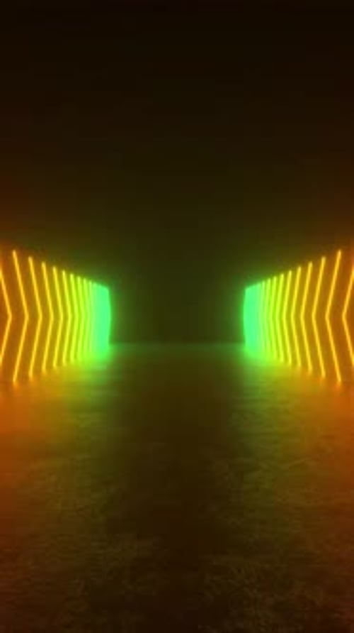 Dynamic Neon Light Tunnel Abstract Background Animation