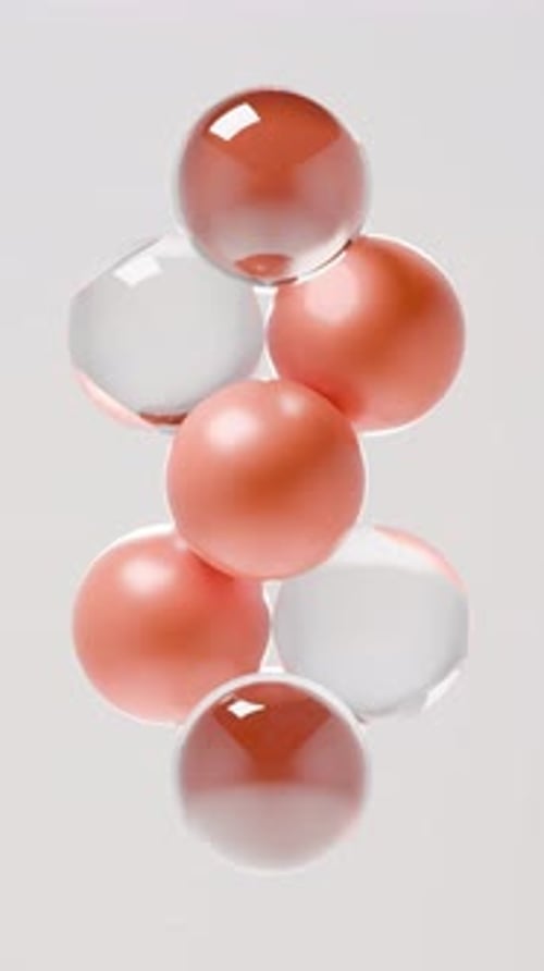 Rotierende Glaskugeln mit 3D-Schleife