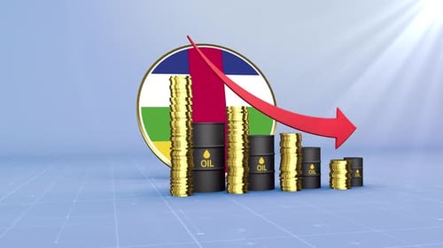 Central African Republic Oil Revenue Decline With Red Arrow