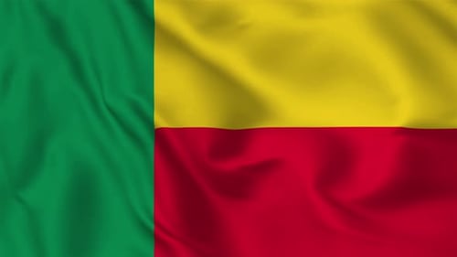 Waving Flag of Benin Loop Animation