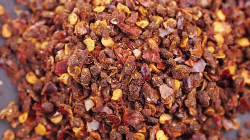 Close Up of Crushed Red Pepper Chili Flakes