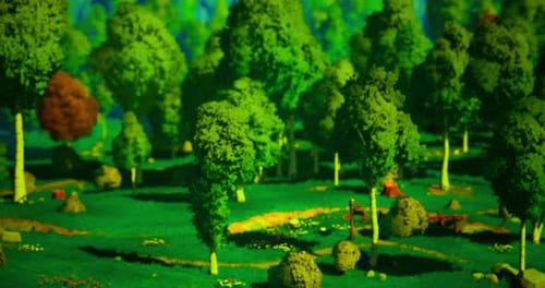 Lebendige Waldlandschaft mit üppigem Grün und skurrilen Texturen