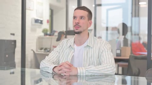 Pensive Creative Young Man Thinking New Plan