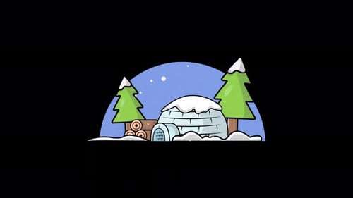 Igloo House. Icy Cold Home or House Concept Animation Video - Transparent