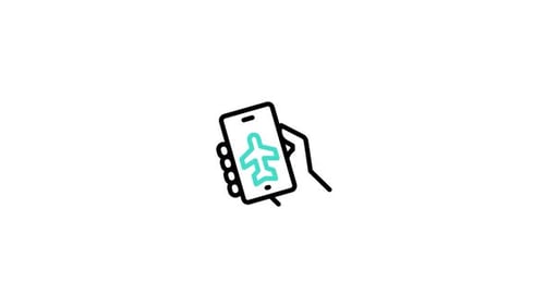 Minimalist Travel Icons Animating on Smartphone Screen