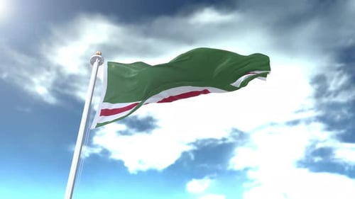 Animated Chechen Republic of Ichkeria Flag Waving