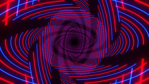 Red And Blue Flashing Neon Spiral Background Vj Loop In 4K