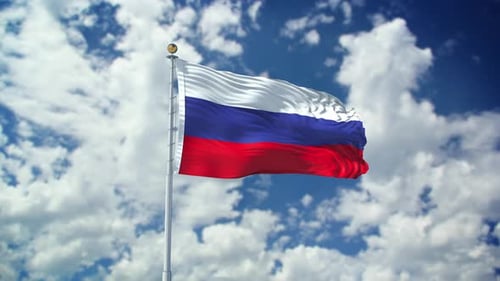 Russia Realistic Waving 4k